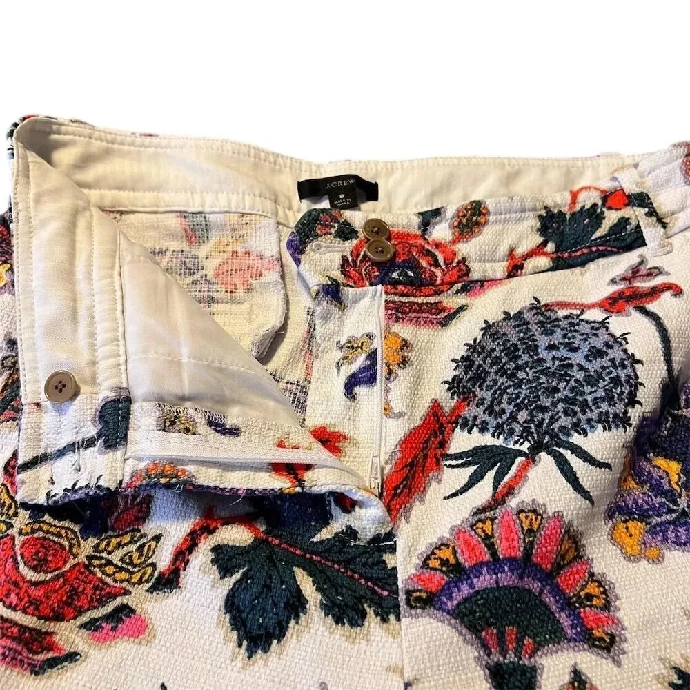 J.‎ Crew Women's Paisley Crop Pants Size 8 Multicolor Casual Spring